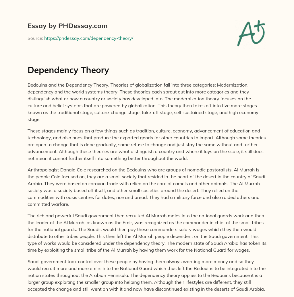 Dependency Theory essay