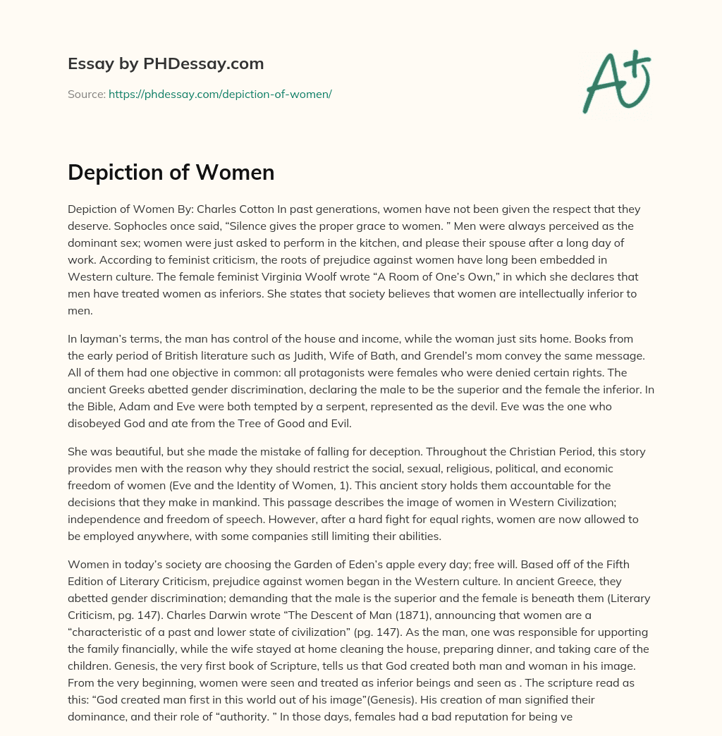 Depiction of Women essay