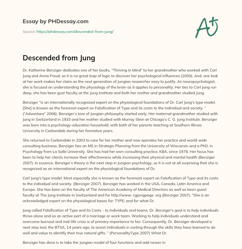 Descended from Jung essay