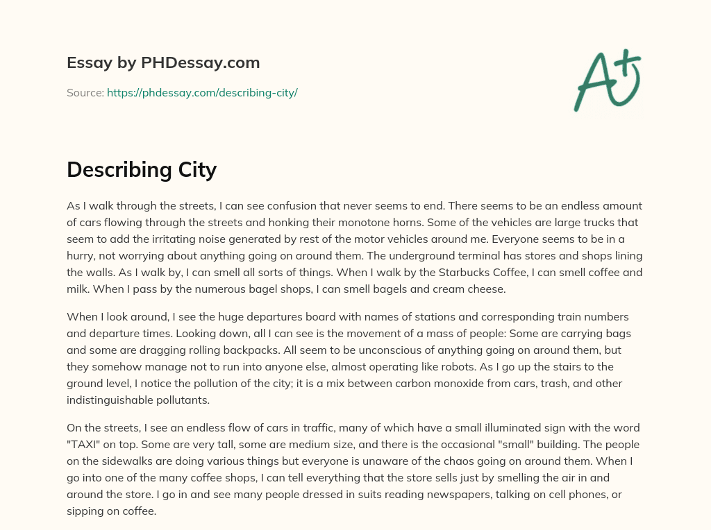 city life descriptive essay