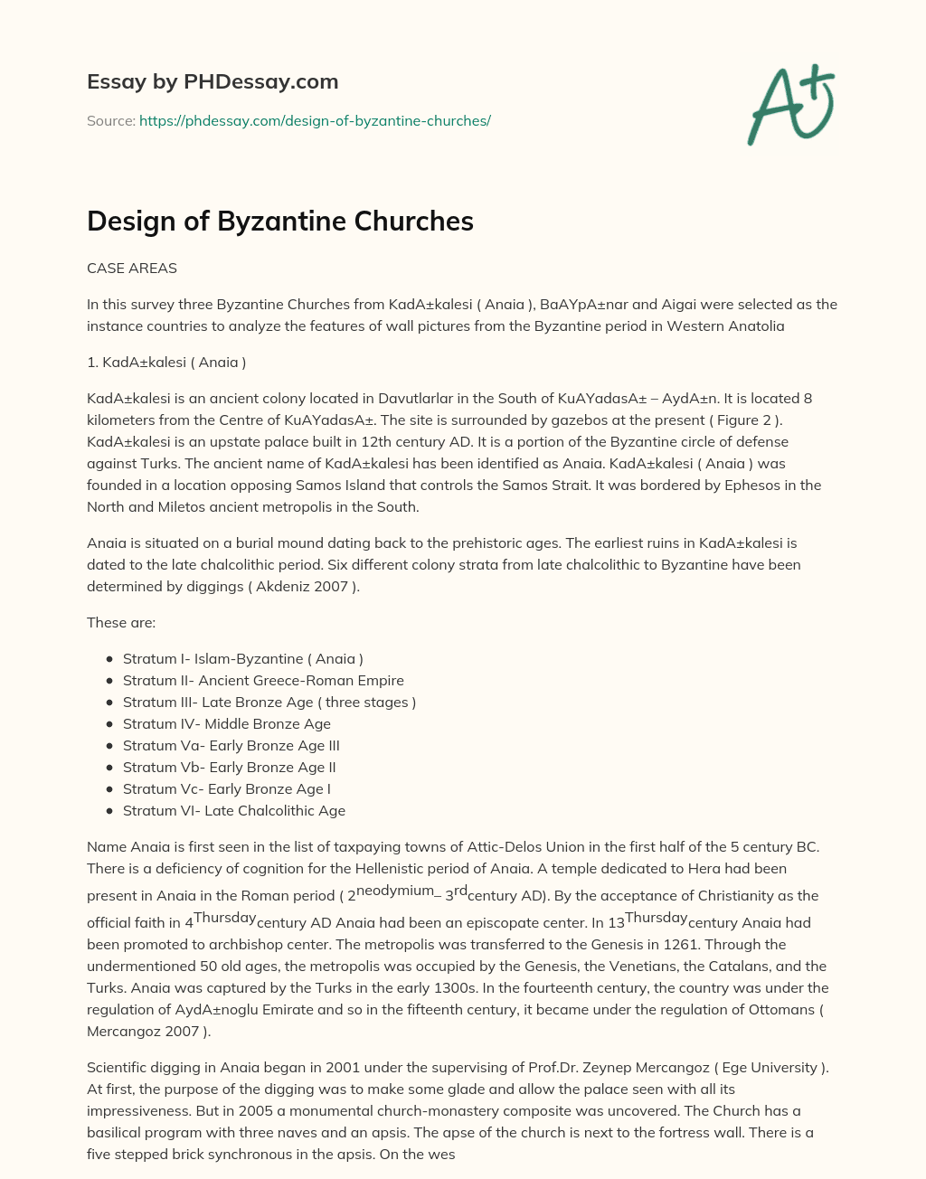 Design of Byzantine Churches essay