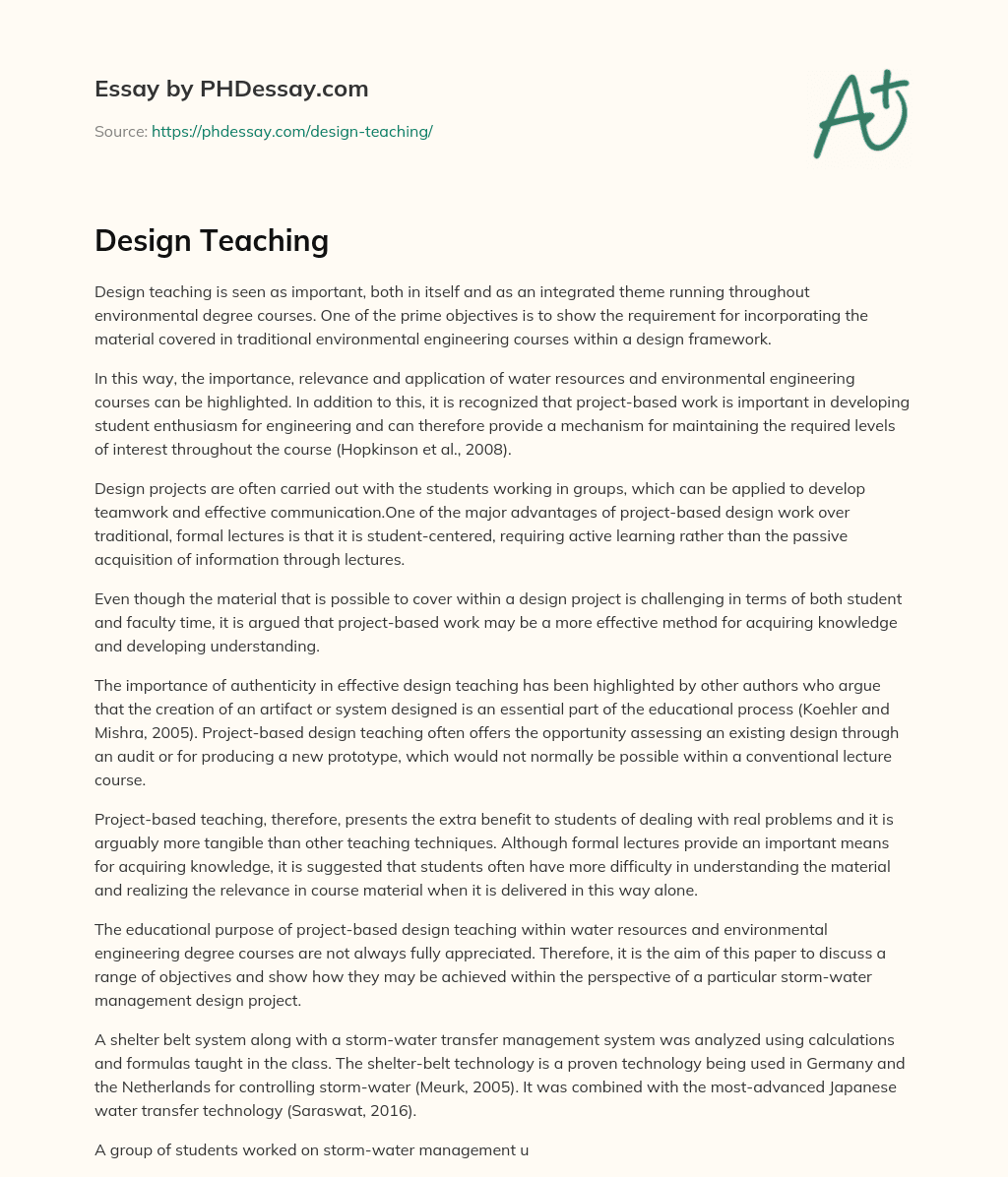 Design Teaching essay