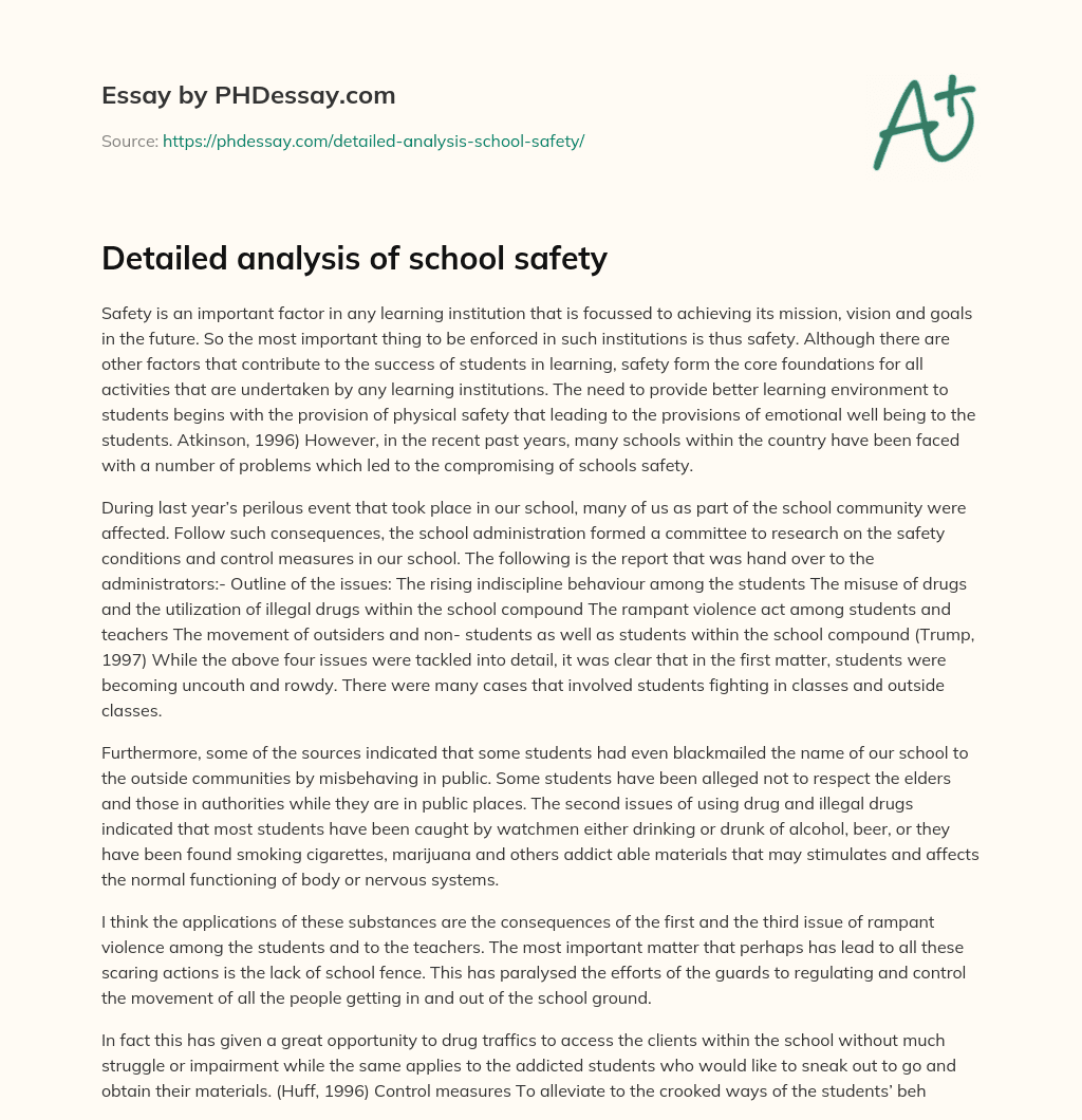 school safety essay