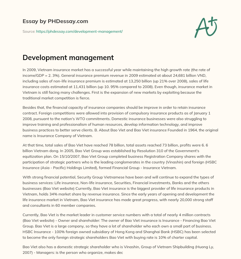 Development management essay