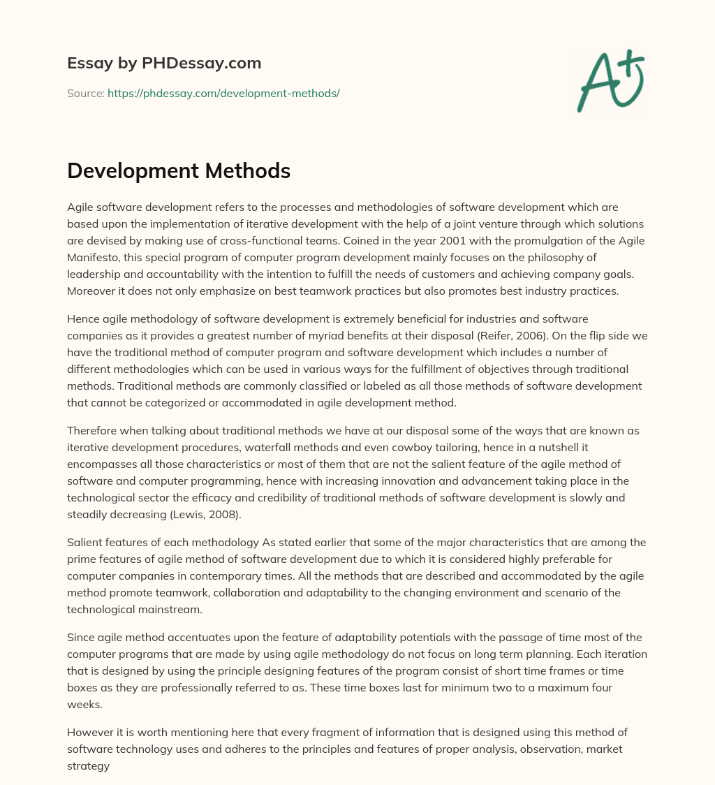 Development Methods essay