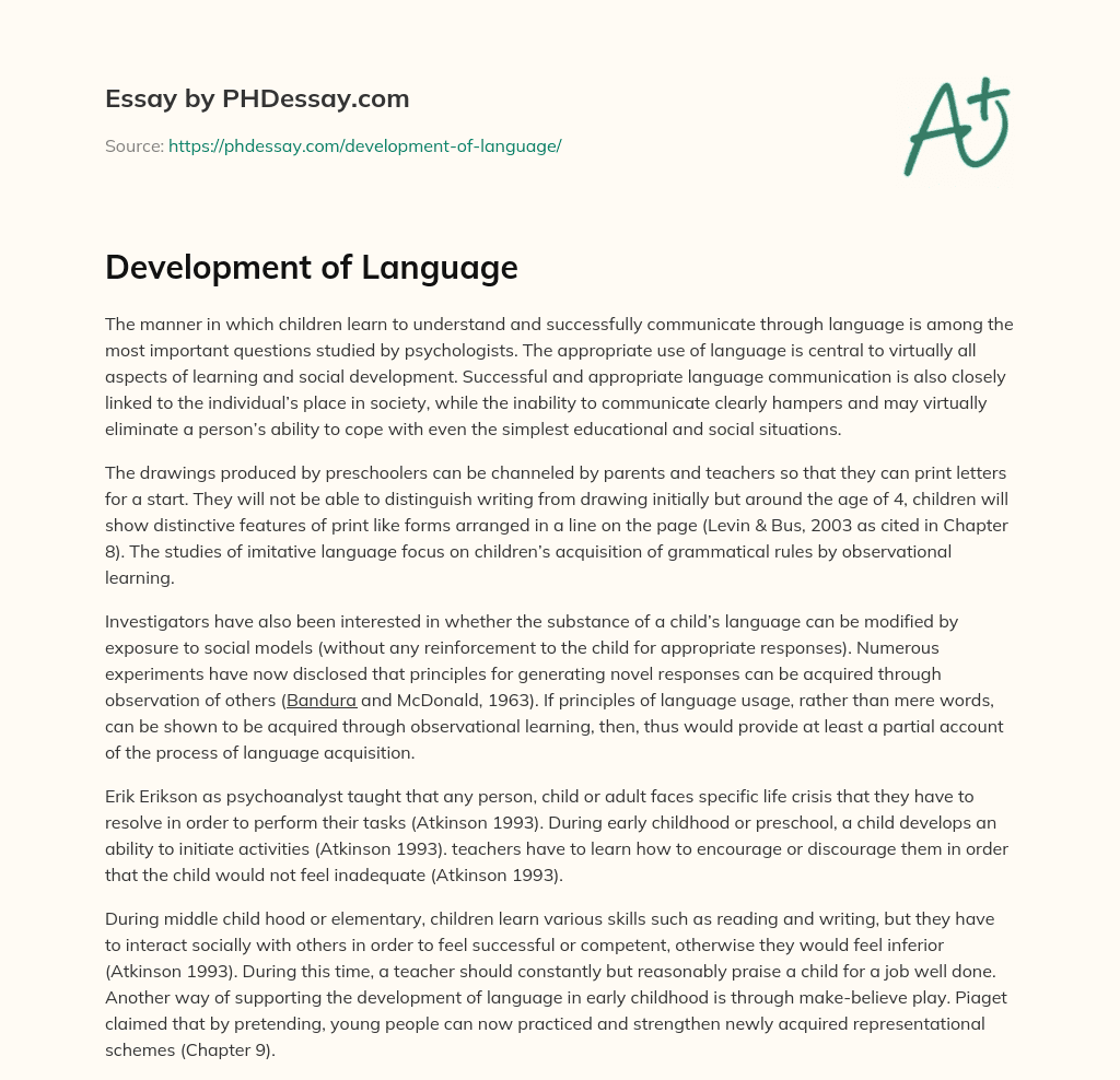 Development of Language essay
