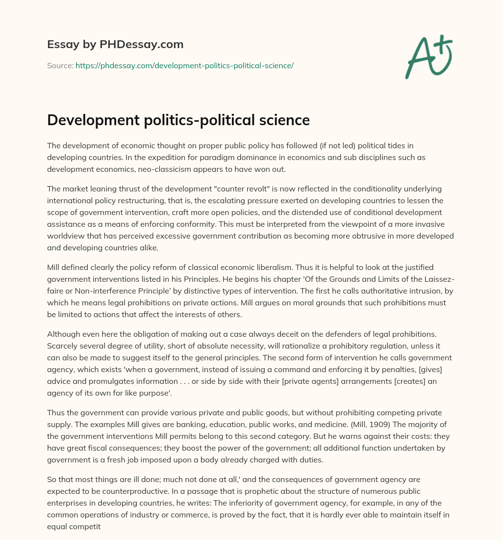 Development politics-political science essay