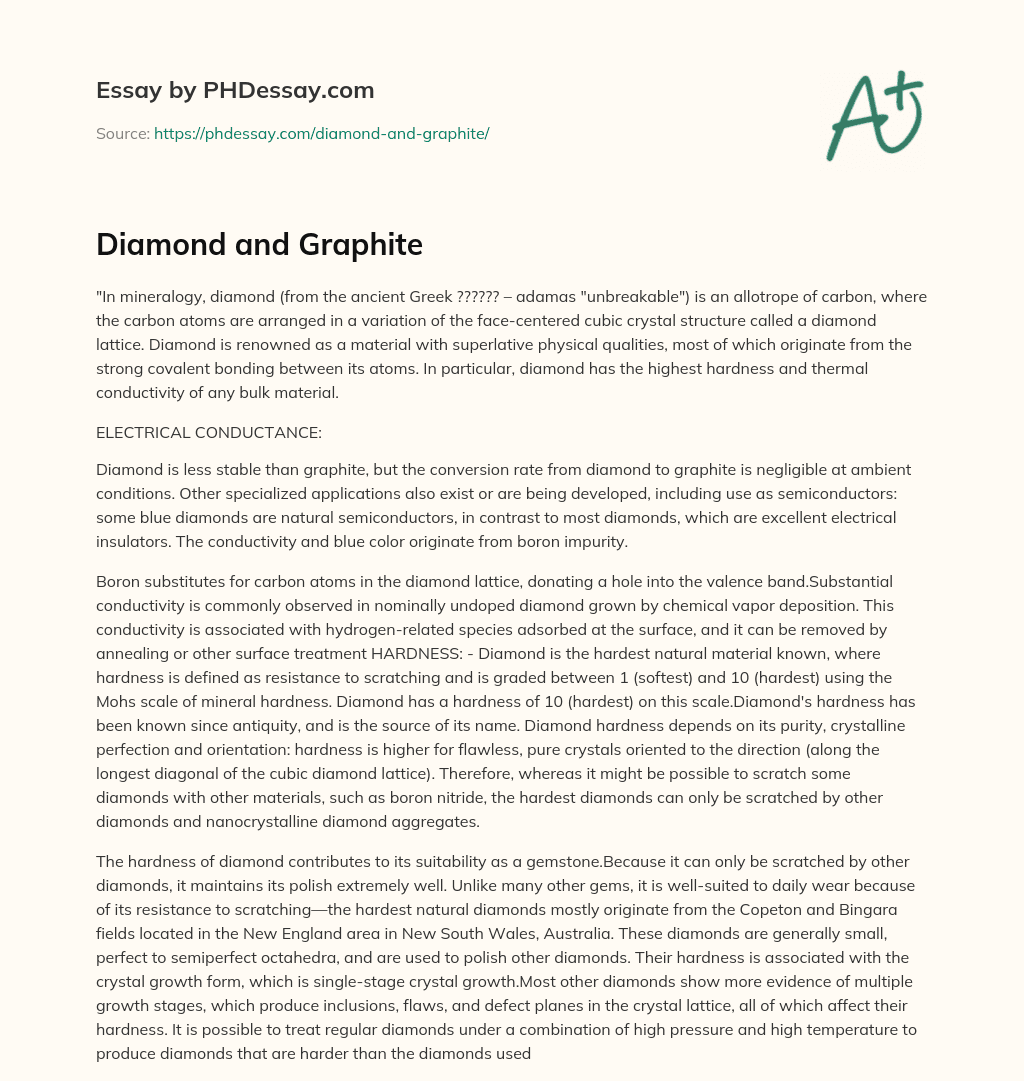 Diamond and Graphite essay