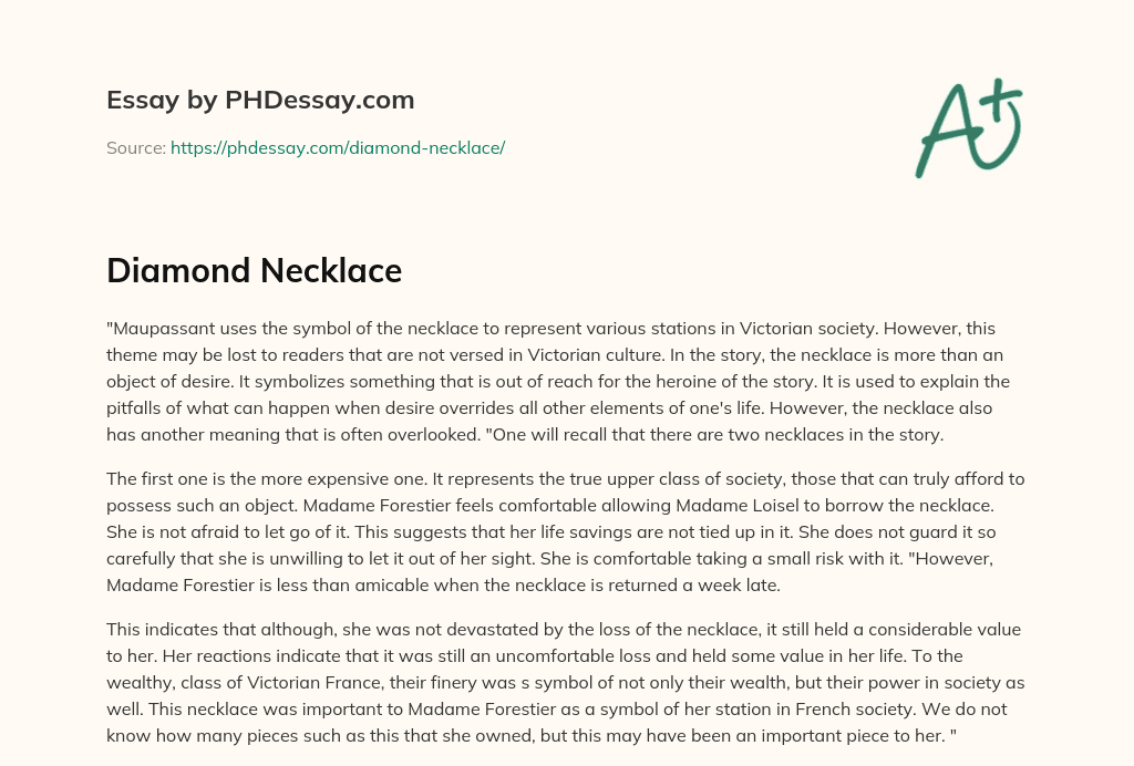 Diamond Necklace essay
