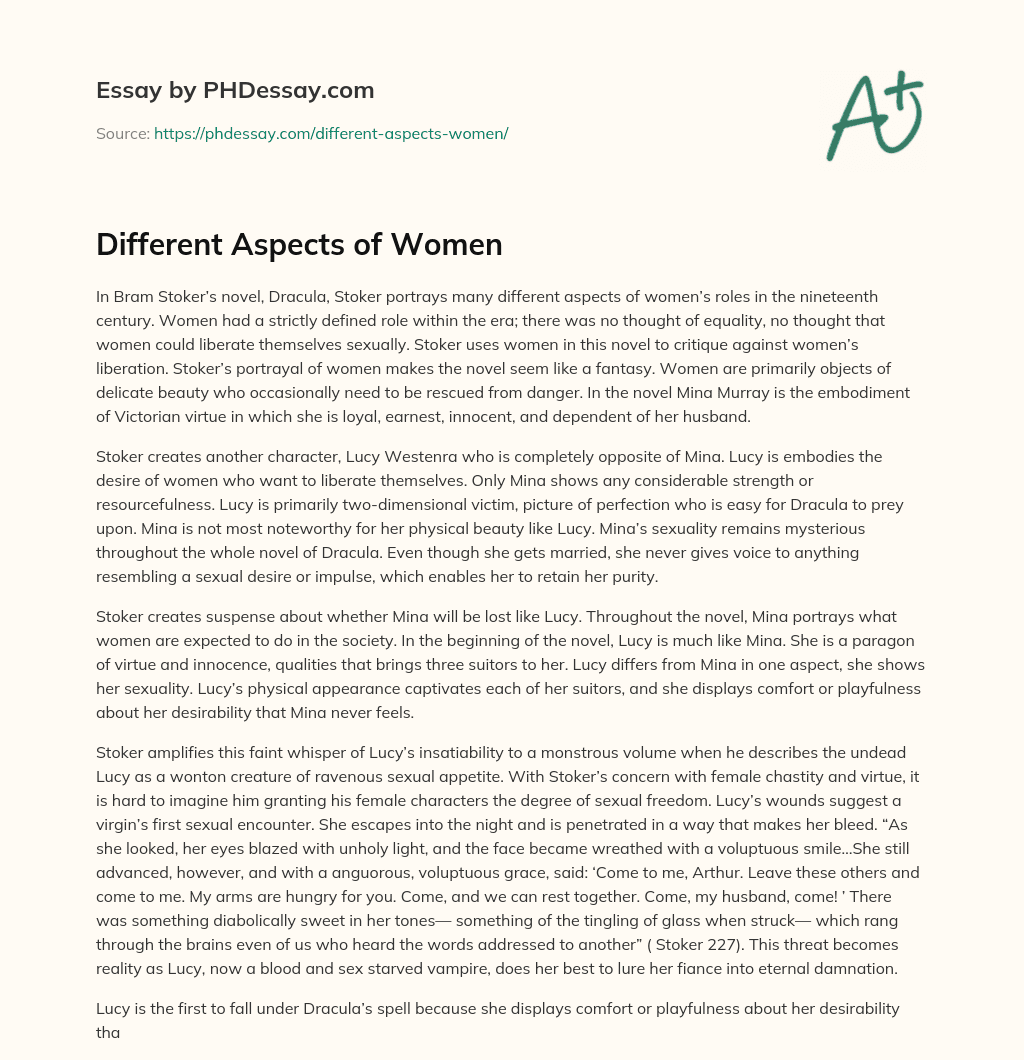 Different Aspects of Women essay