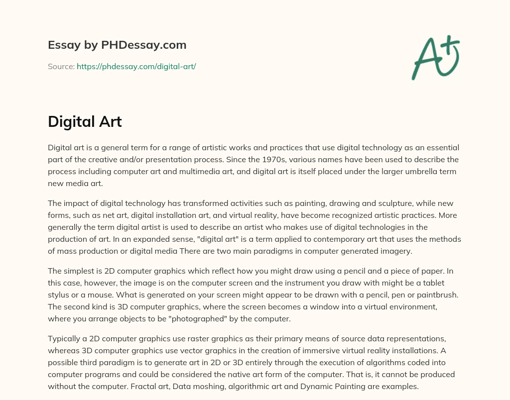 introduction to digital art essay