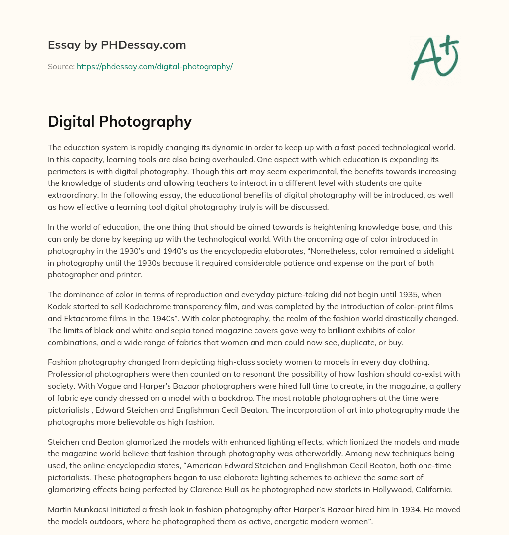 essay about digital photography