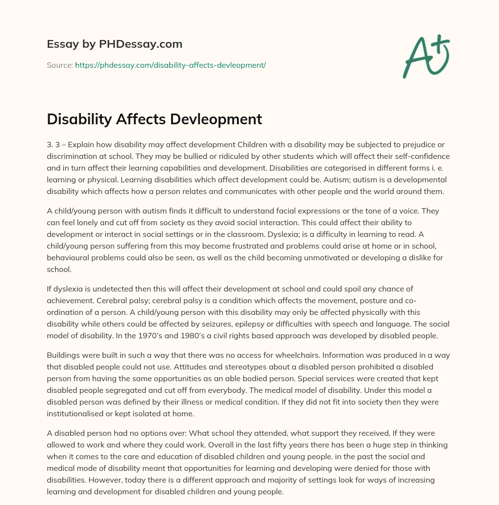 essay of disability