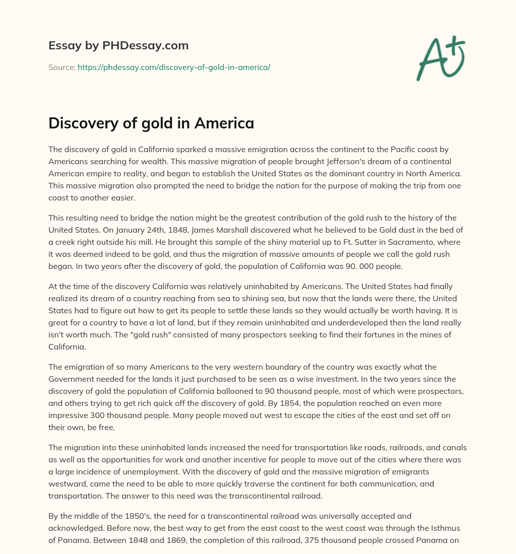 essay on discovery of america