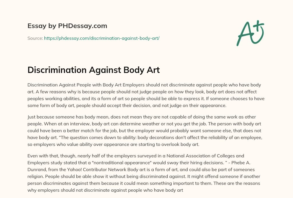 what is body art essay