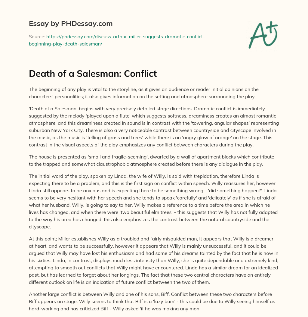 Death of a Salesman: Conflict essay