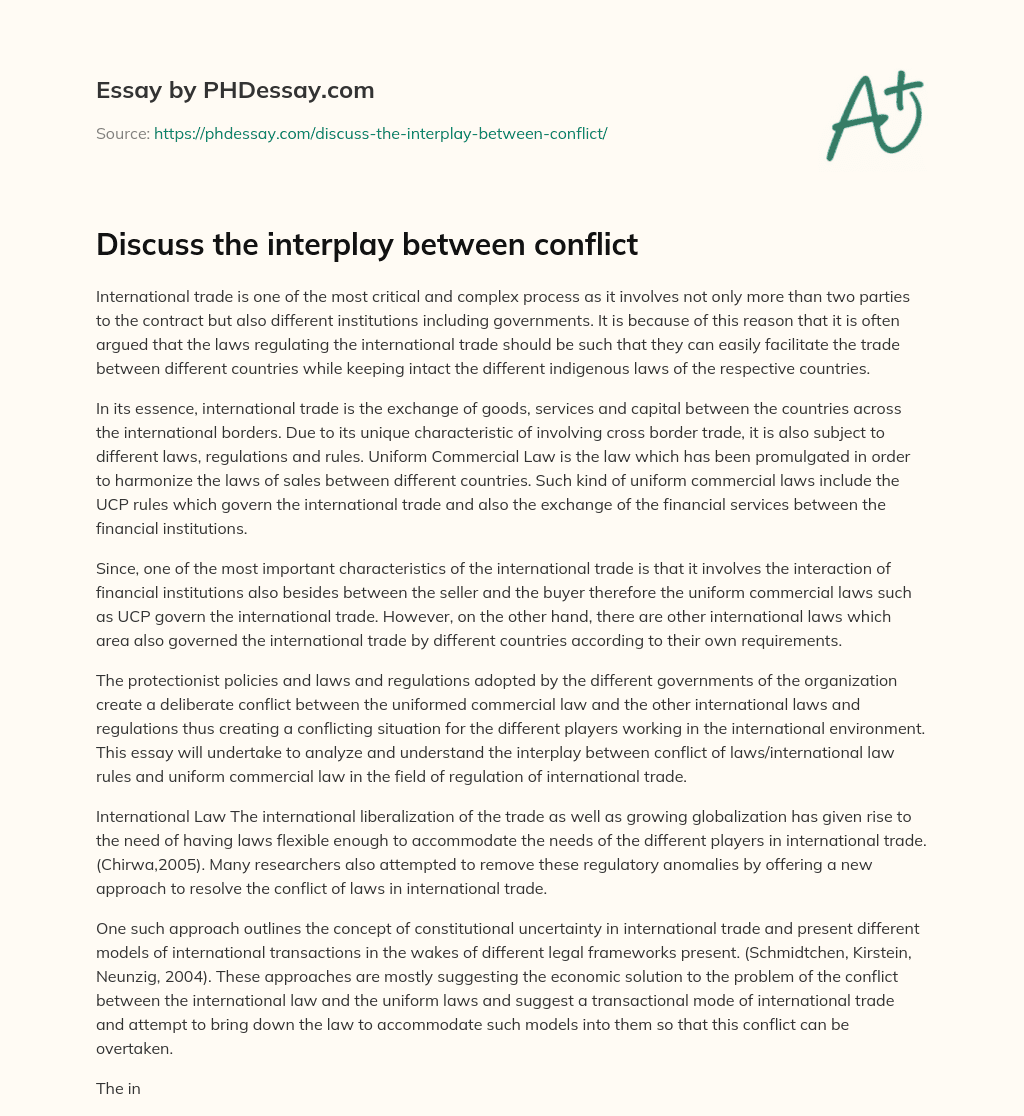Discuss the interplay between conflict essay