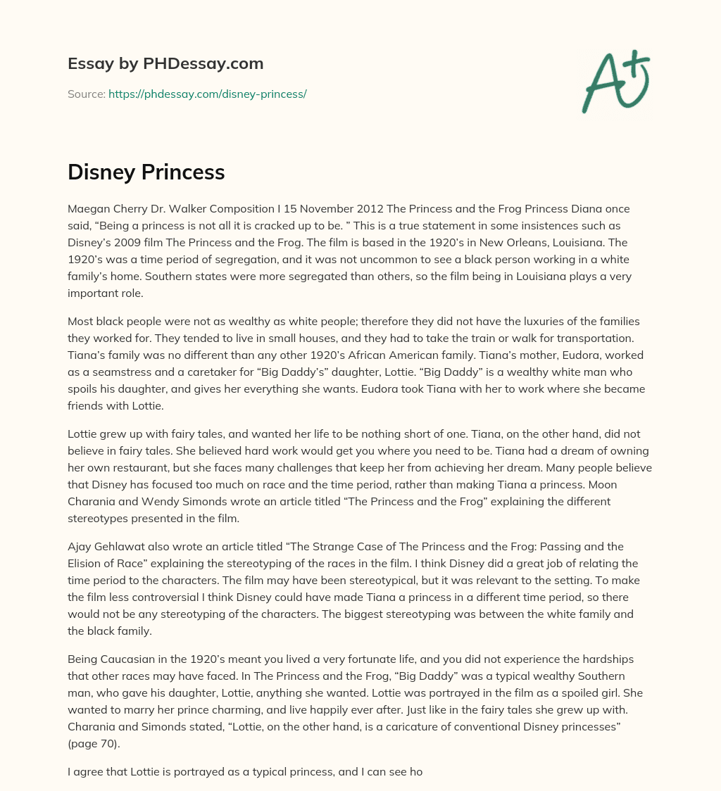 Disney Princess essay