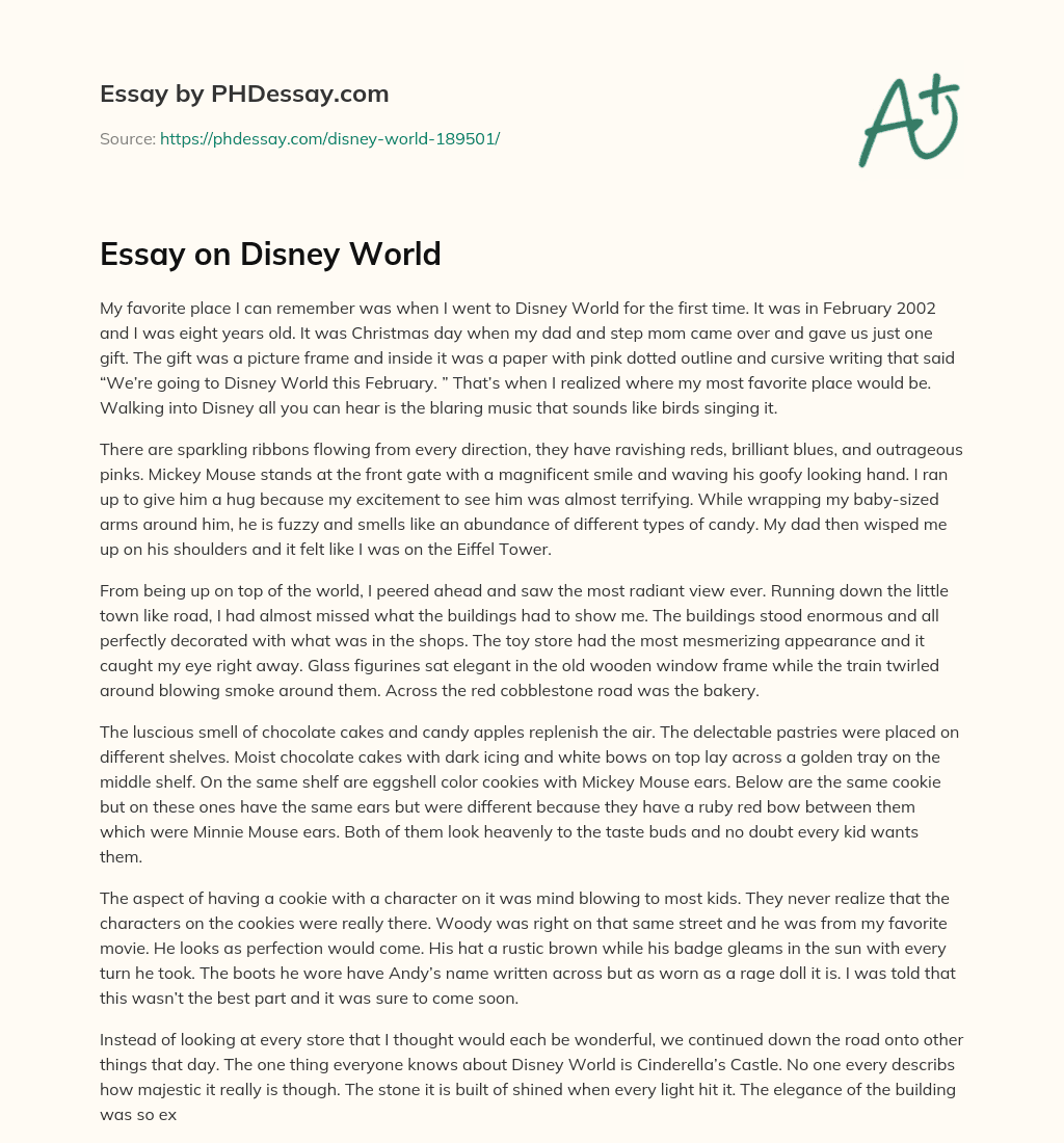 Essay on Disney World essay