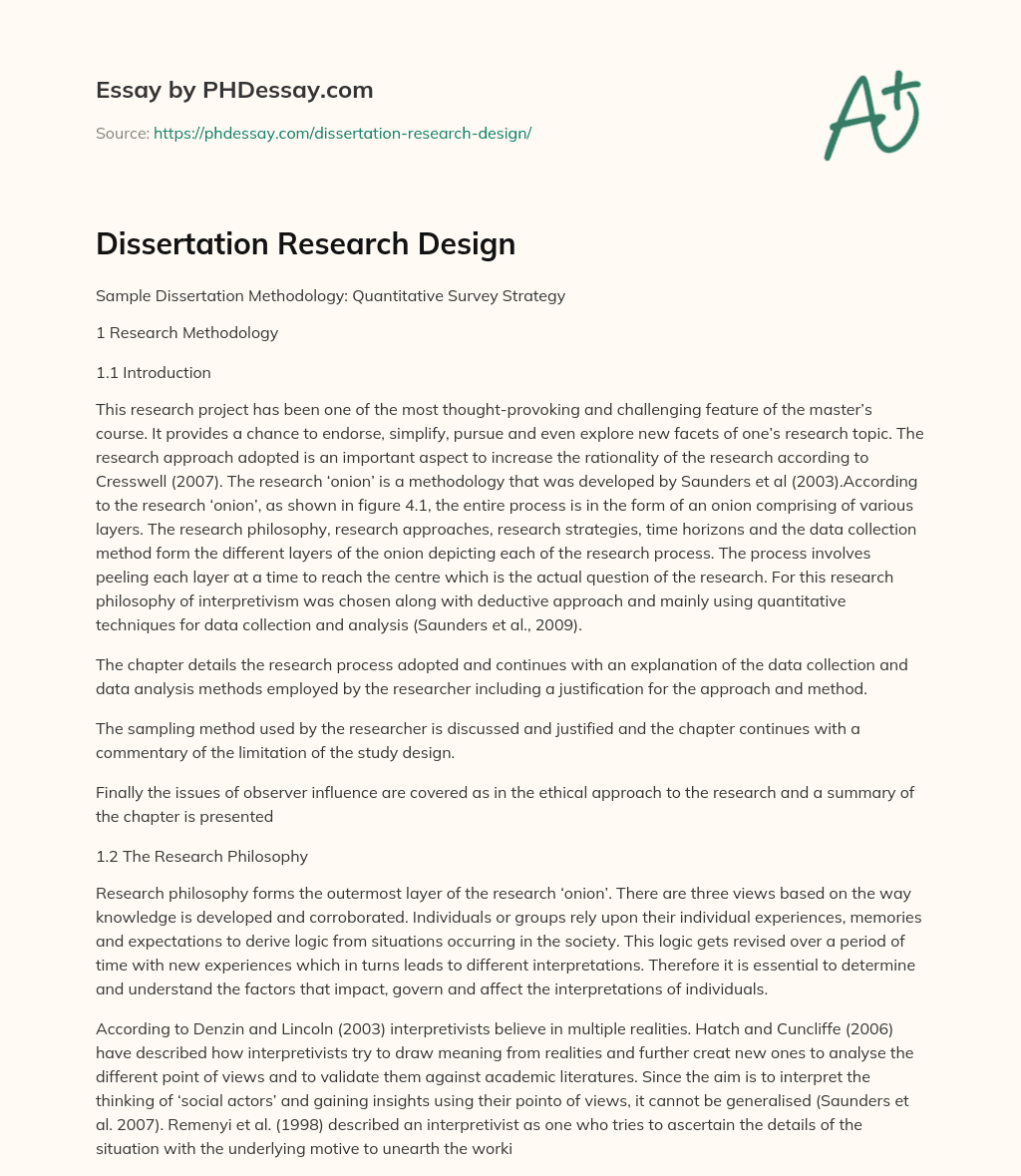 phd dissertation research design