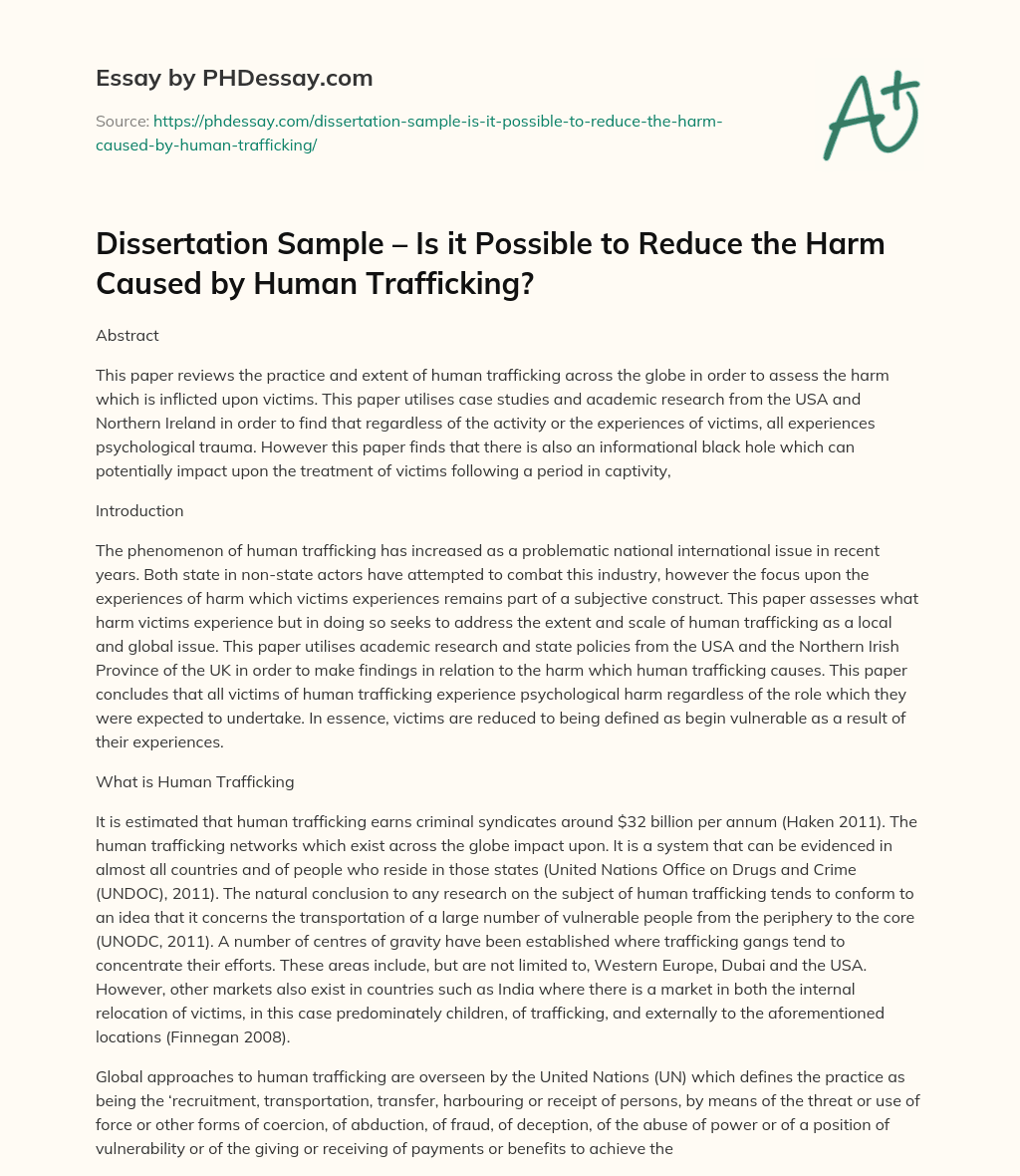 human trafficking law dissertation