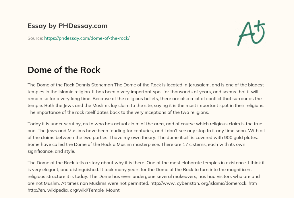 Dome of the Rock essay