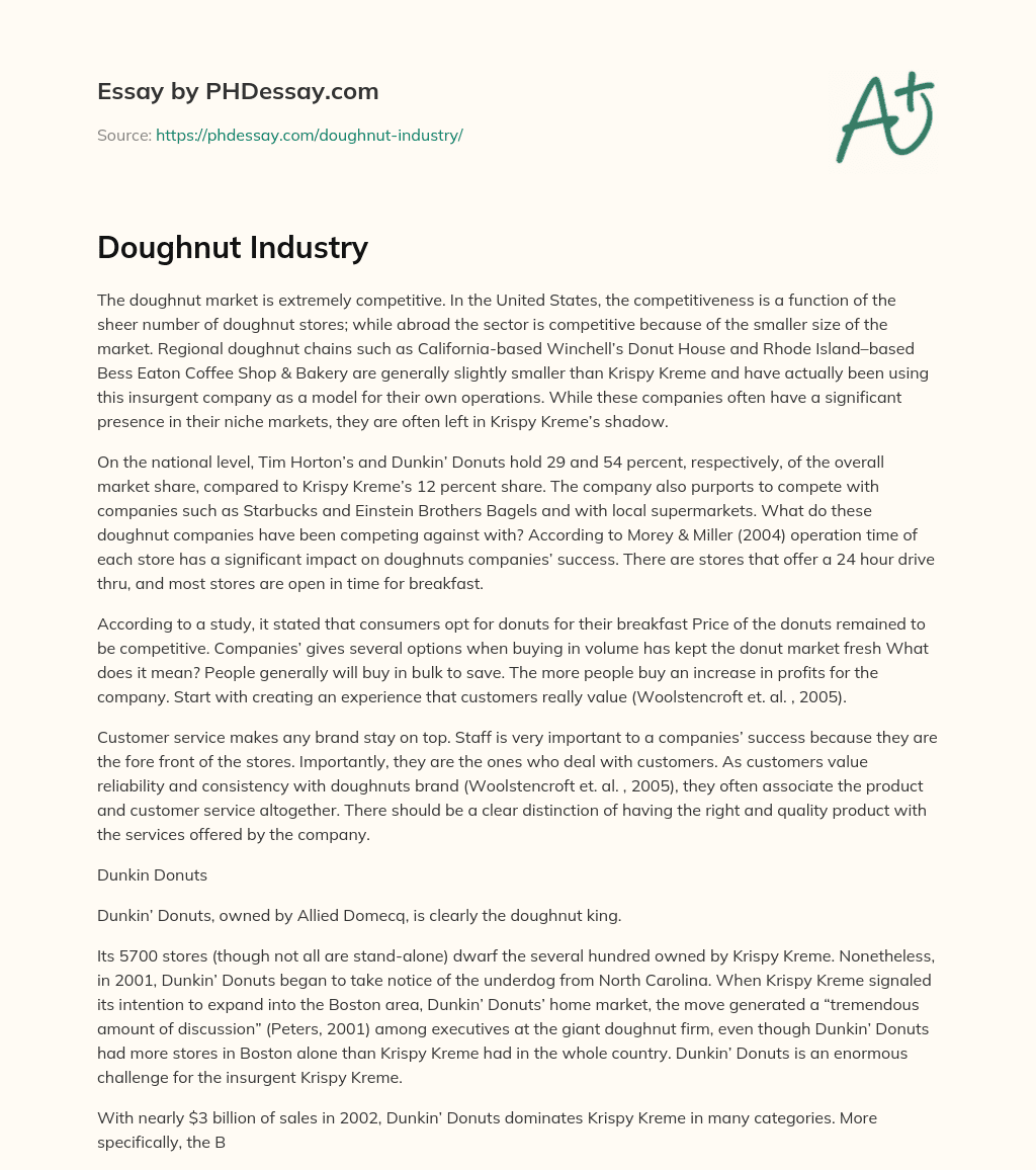 Doughnut Industry essay
