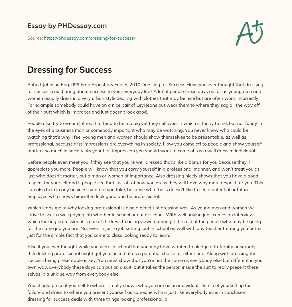Dressing for Success essay