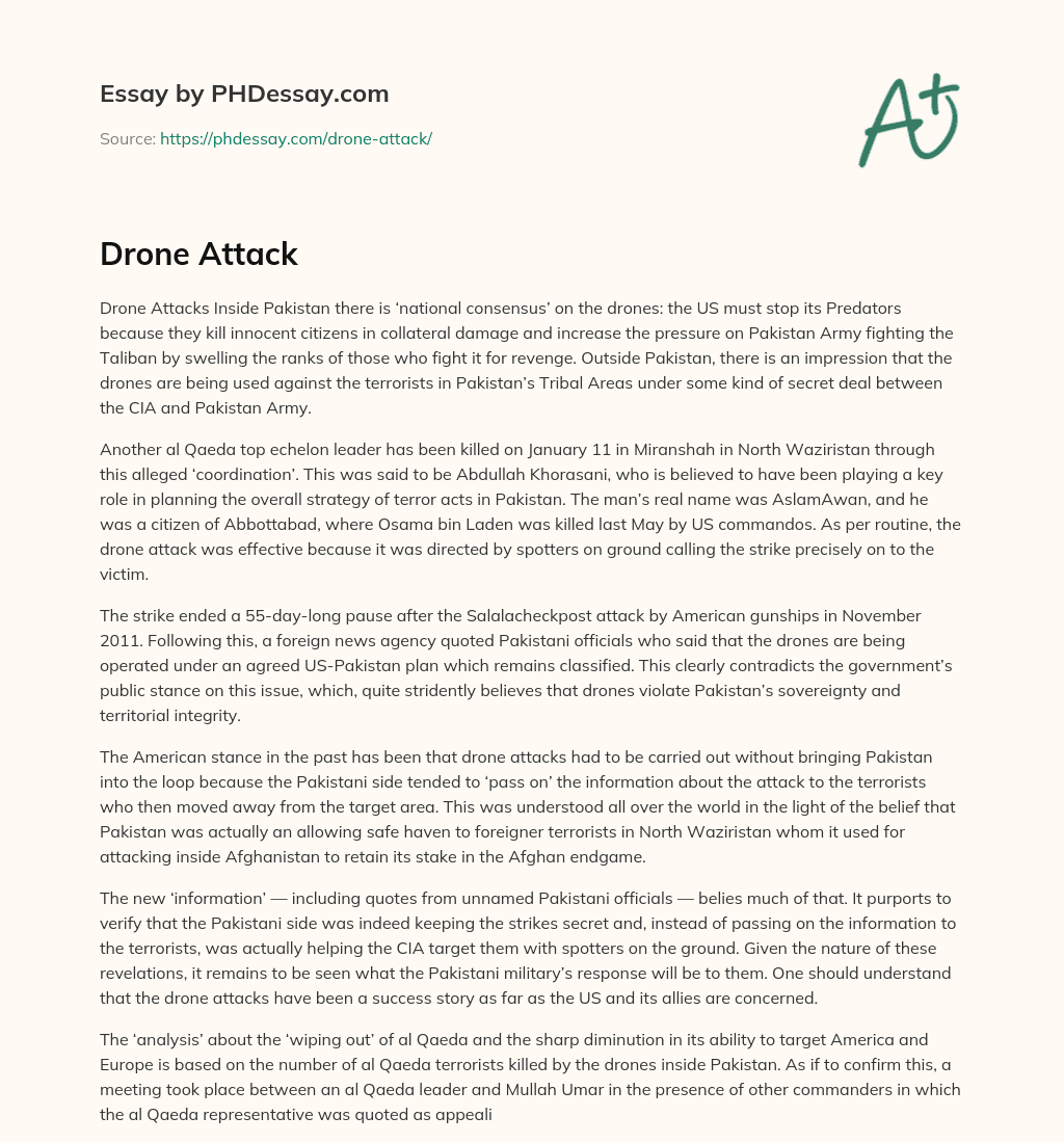 Drone Attack essay