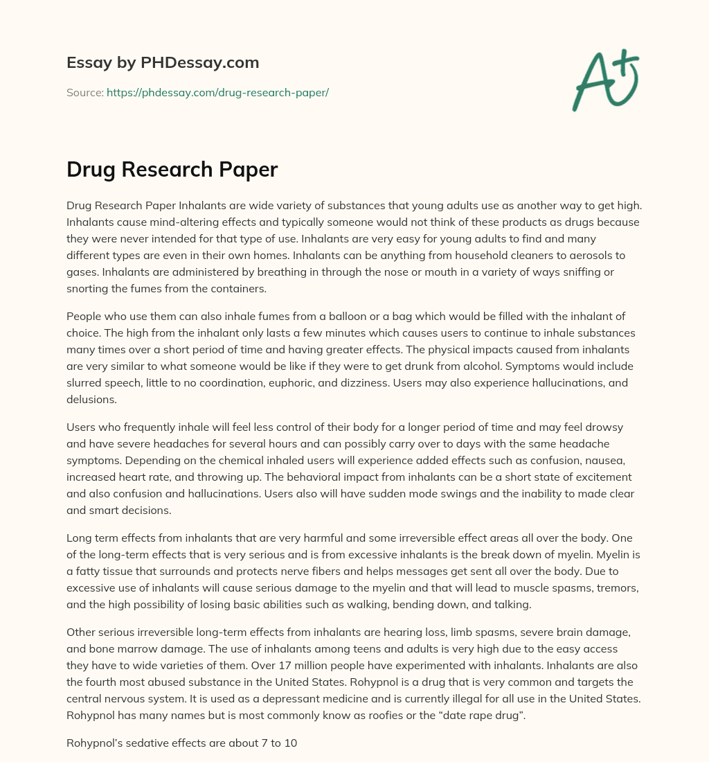 drug treatment research papers