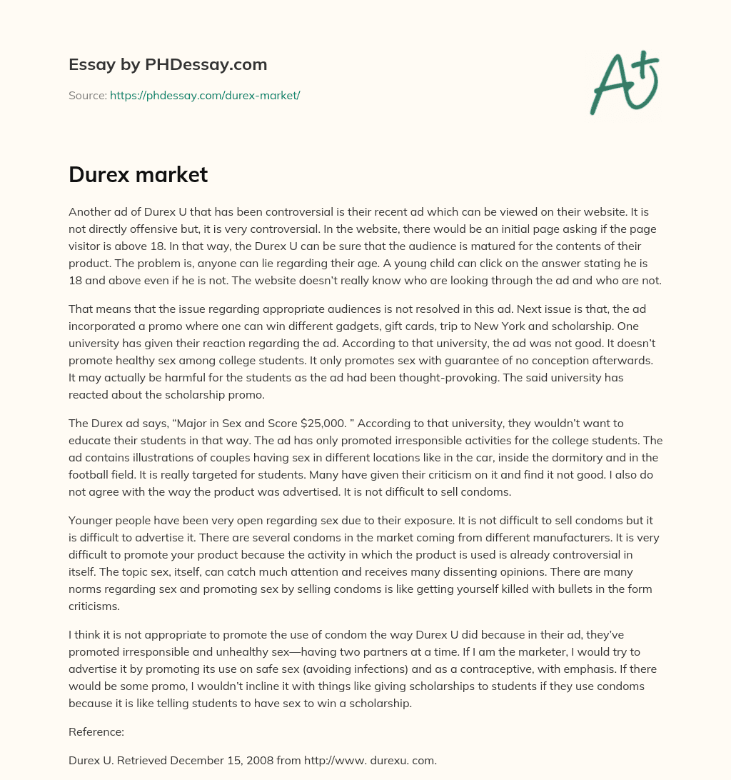 Durex market essay