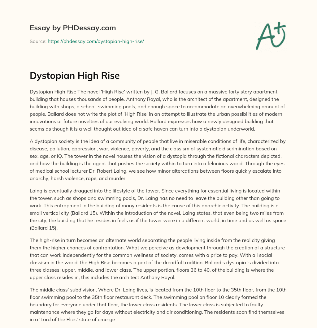 Dystopian High Rise essay