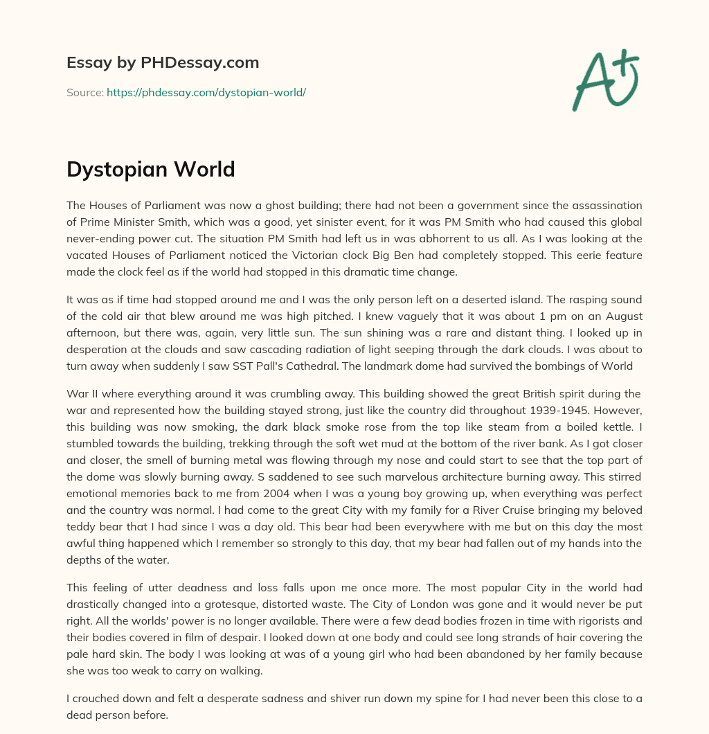 Dystopian World essay
