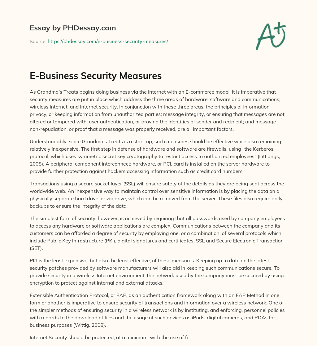 essay on security measures