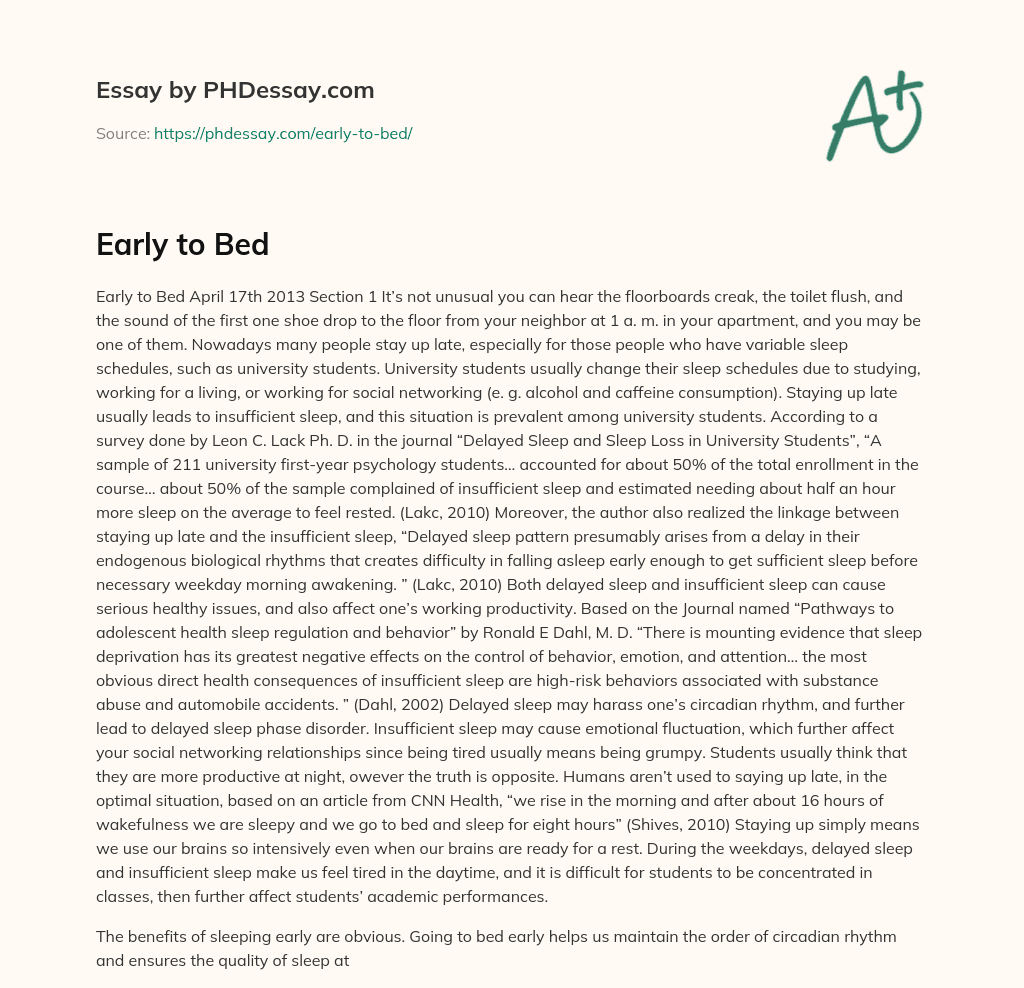 Early to Bed