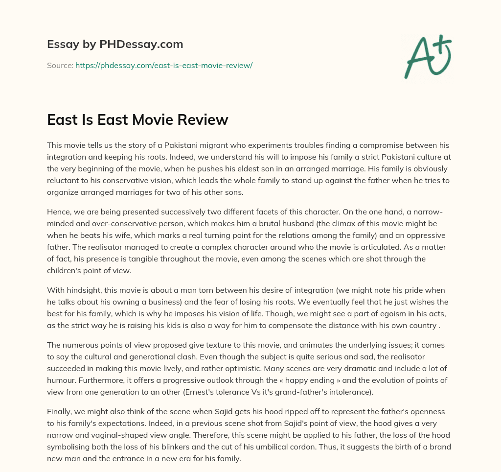 East Is East Movie Review essay
