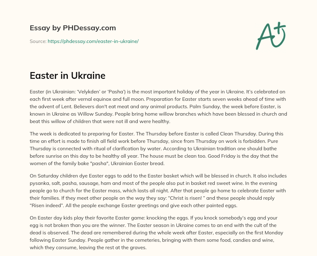 Easter in Ukraine essay