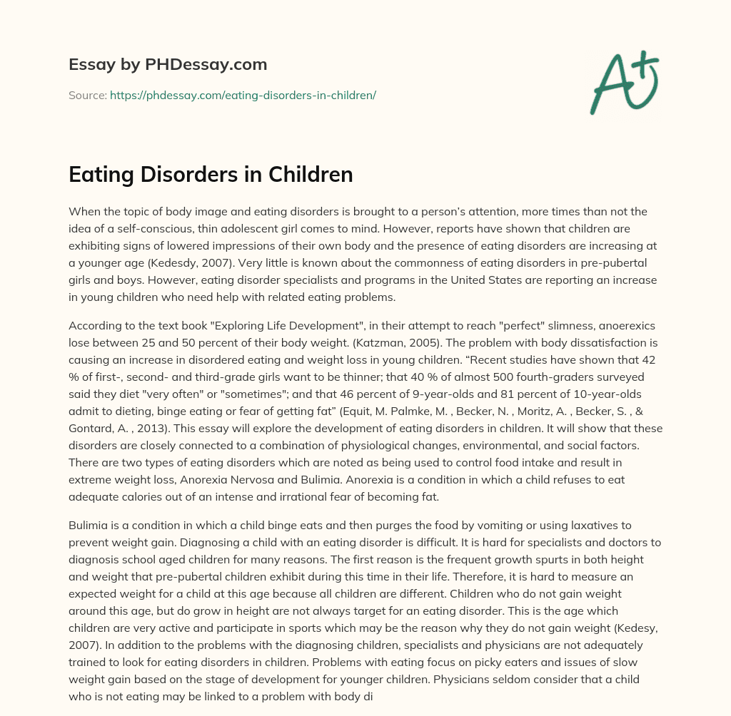 Eating Disorders in Children essay