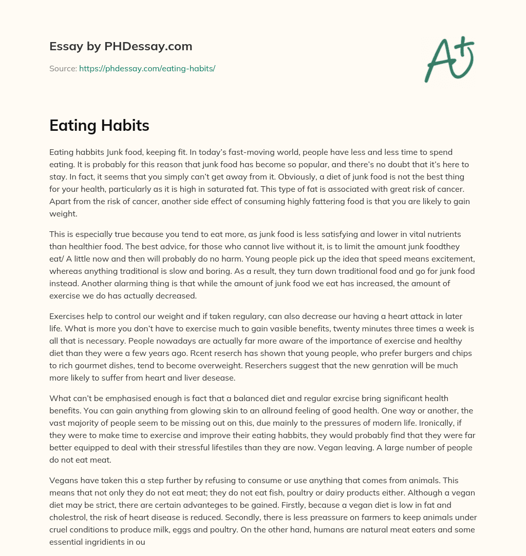 Eating Habits essay