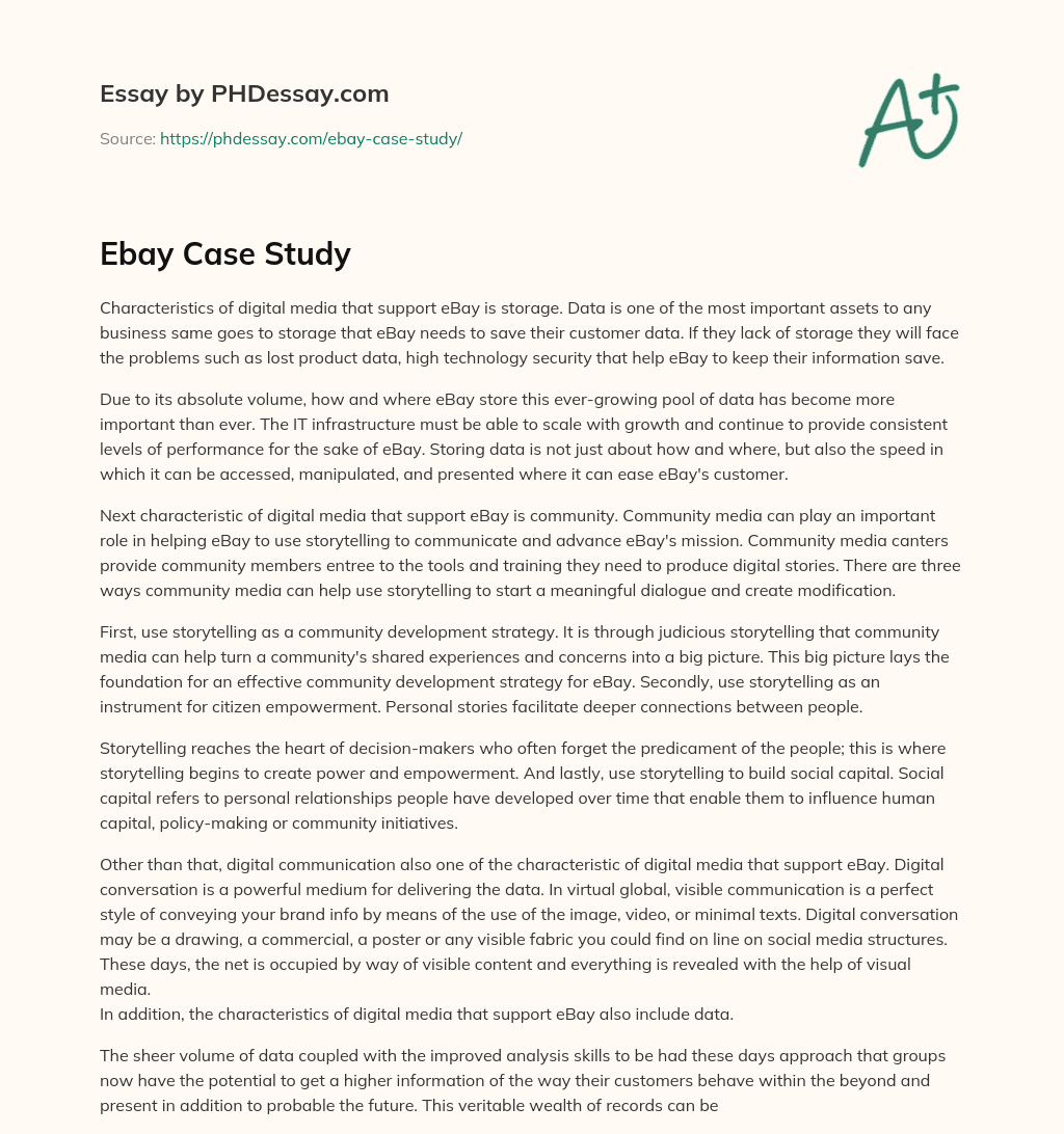 ebay case study analysis essay