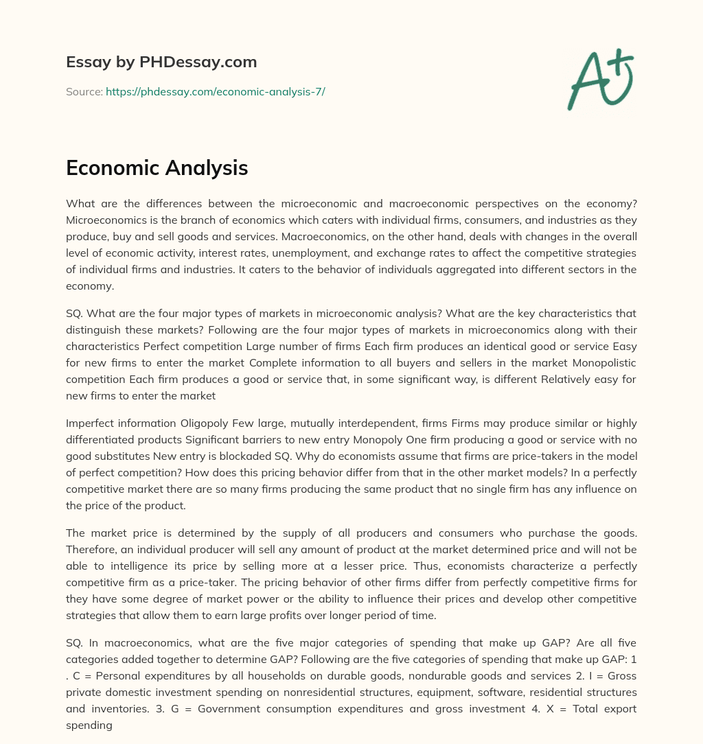 Economic Analysis essay