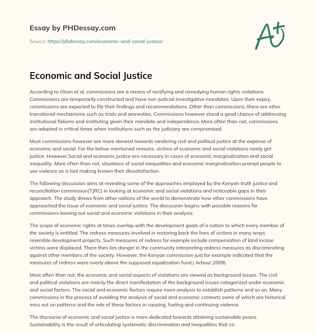 social and economic justice essay