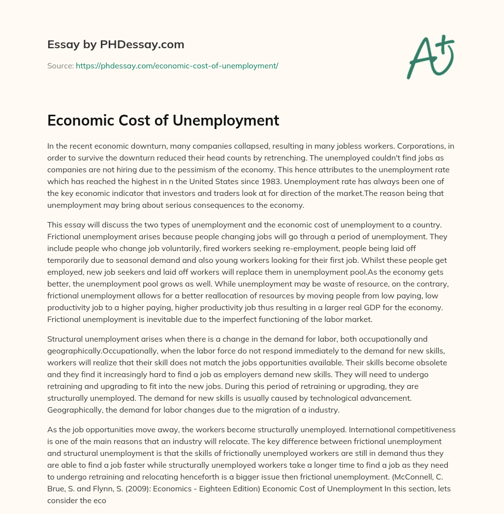 unemployment essay grade 10 economics