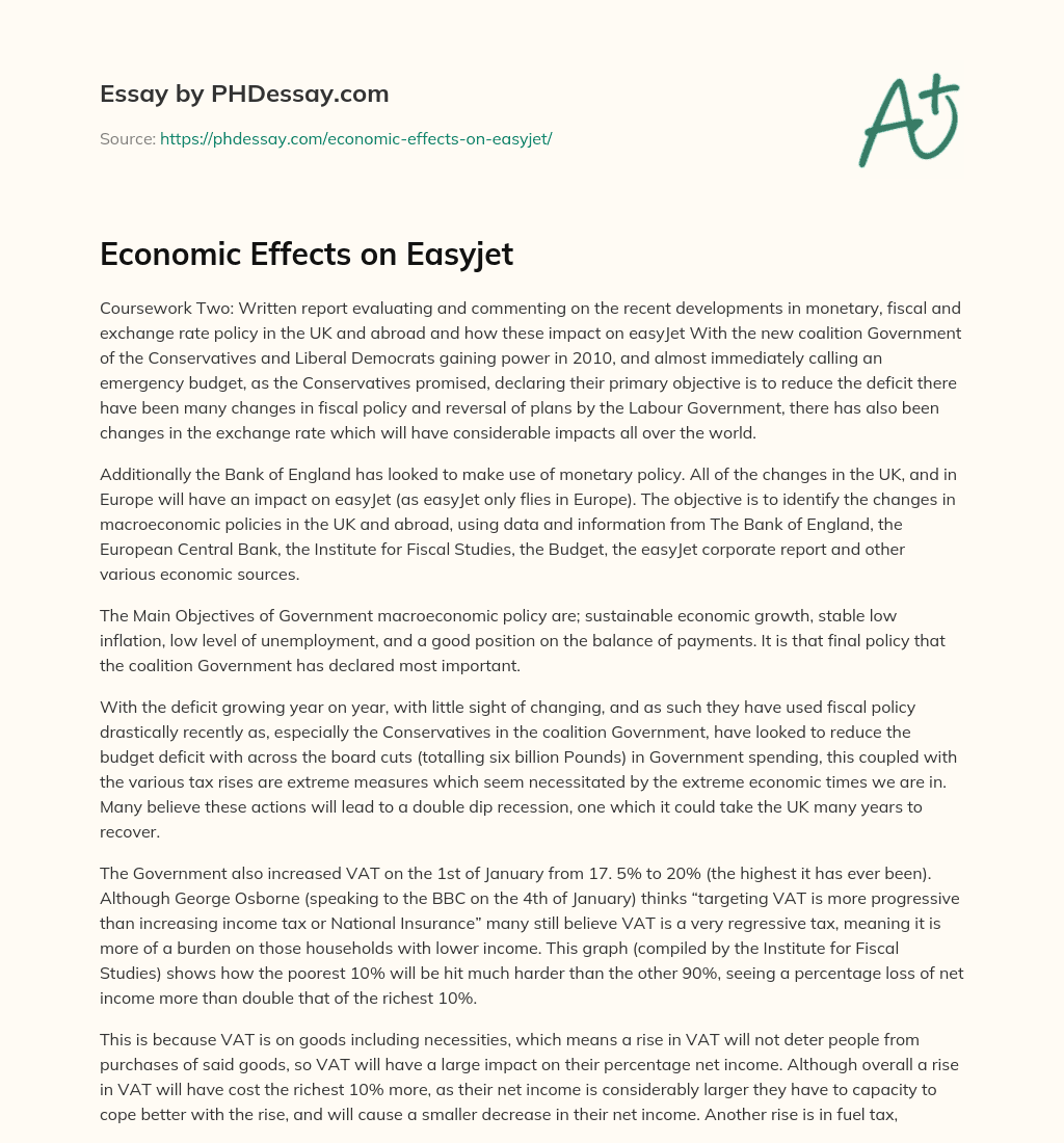 Economic Effects on Easyjet essay