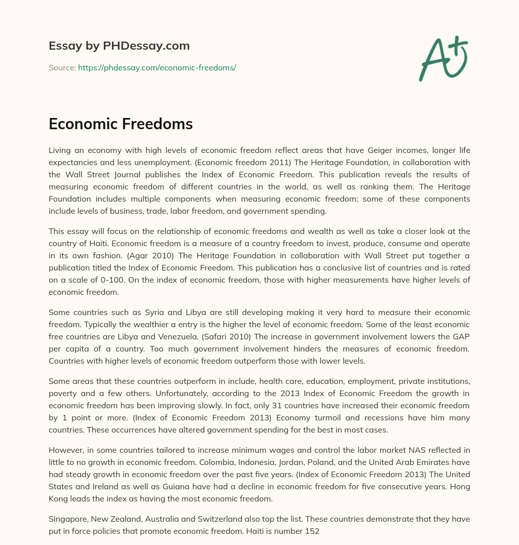 Economic Freedoms essay