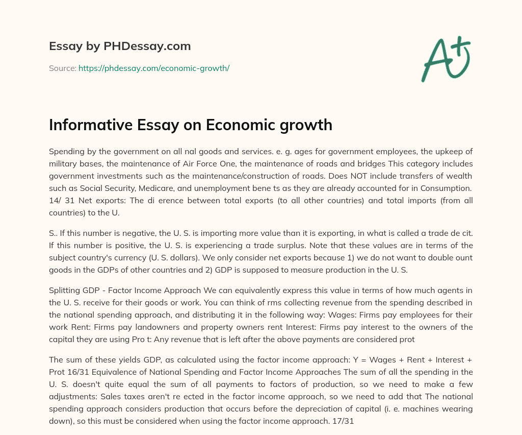 economic growth essay conclusion
