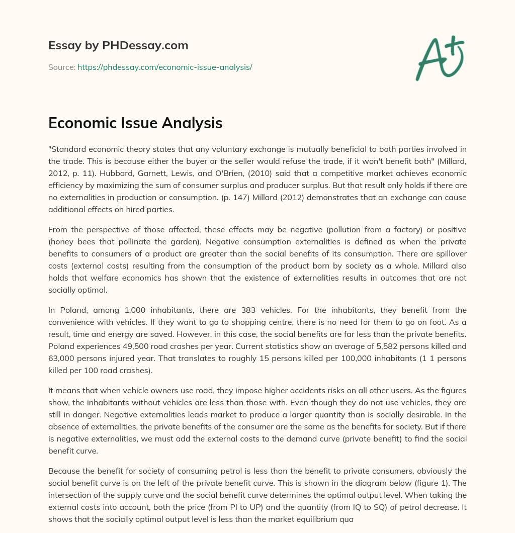 Economic Issue Analysis essay