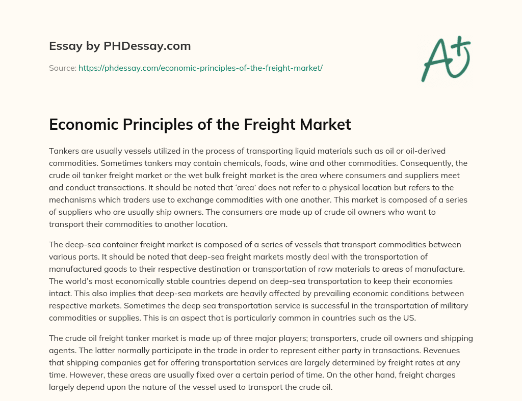 Economic Principles of the Freight Market essay
