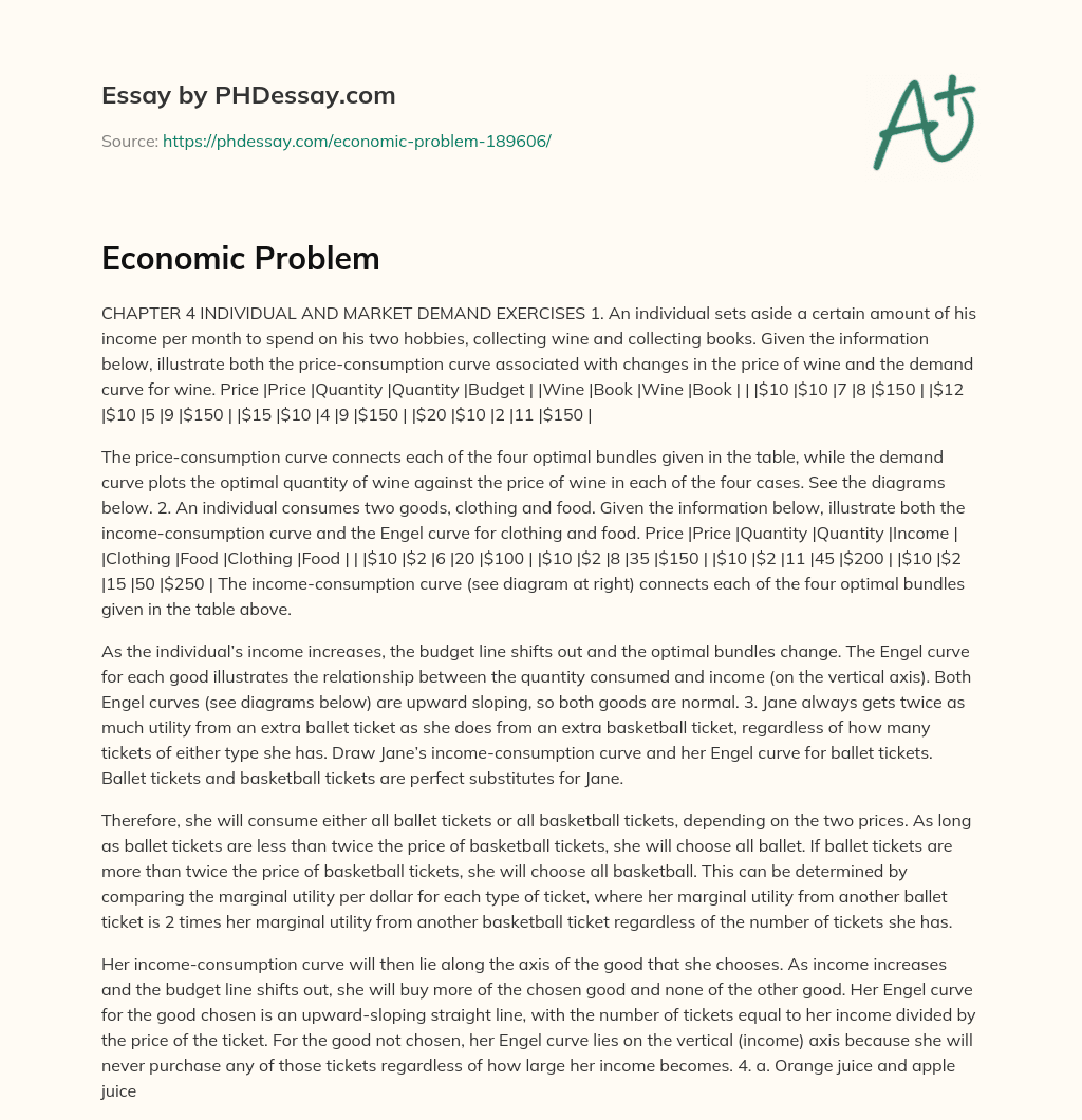 Economic Problem essay