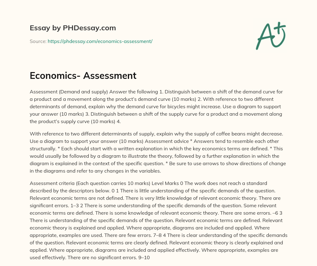 Understanding Demand and Supply: Shifts vs. Movements and Determinants of Change essay